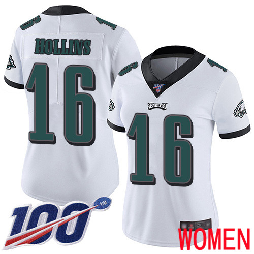Women Philadelphia Eagles #16 Mack Hollins White Vapor Untouchable NFL Jersey Limited Player Season->youth nfl jersey->Youth Jersey
